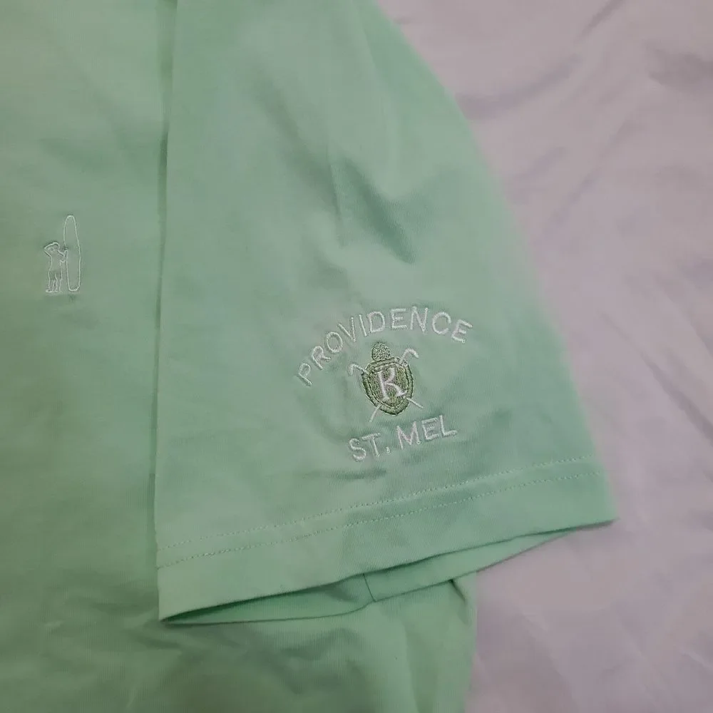 Johnnie-O Green Short Sleeve Polo Shirt Providence St. Mel Embroidered Size L‎